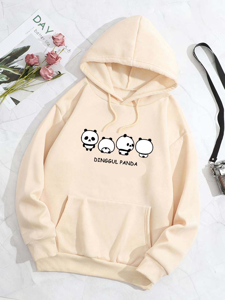 Skin Dingul Panda Printed Hoodie